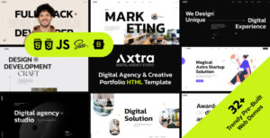 Axtra 2.0 – Xây dựng portfolio chuyên nghiệp với thiết kế hiện đại, bố cục độc đáo, hỗ trợ video, hình ảnh động và trải nghiệm người dùng mượt mà trên mọi thiết bị