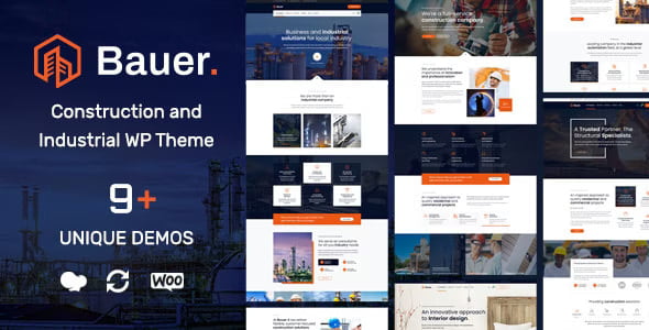 Bauer Theme – Giải pháp tối ưu cho mọi dự án xây dựng và công nghiệp trực tuyến, nâng tầm thương hiệu của bạn