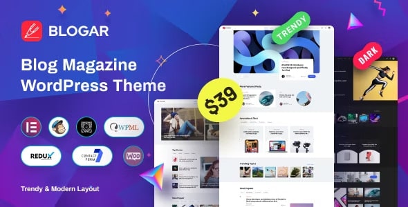 Blogar 1.3.0 – Tạo website blog và magazine với thiết kế hiện đại, giao diện thân thiện và các tính năng mạnh mẽ để thu hút và giữ chân độc giả