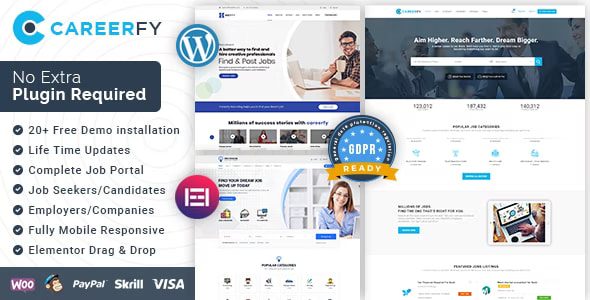 Careerfy 9.9.2 – Xây dựng nền tảng tuyển dụng chuyên nghiệp với hệ thống lọc công việc thông minh, tích hợp Indeed & LinkedIn, hỗ trợ nộp CV trực tuyến và tối ưu SEO