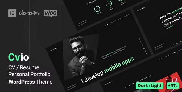 Cvio 3.3.5 – Thiết kế portfolio hiện đại, sáng tạo với hiệu ứng mượt mà, tối ưu SEO, hỗ trợ dark mode và hiển thị hoàn hảo trên mọi thiết bị