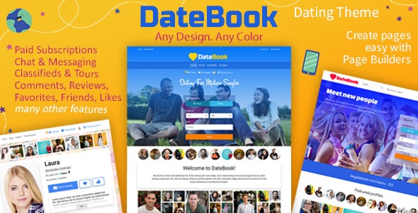 DateBook 4.8.5 – Tạo trang web hẹn hò tuyệt vời với thiết kế hiện đại, dễ sử dụng và các công cụ tìm kiếm đối tác hiệu quả để thu hút người dùng