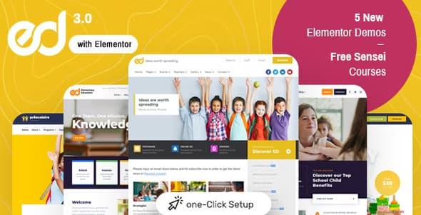 Ed School 3.20.1 – Theme WordPress hoàn hảo cho giáo dục, tích hợp Elementor, tối ưu tốc độ, hỗ trợ LMS, mang lại trải nghiệm học tập trực tuyến mượt mà và hấp dẫn