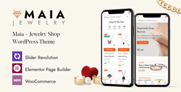 Với Maia Theme 1.1.10, bạn có thể xây dựng cửa hàng trang sức trực tuyến đẳng cấp, với thiết kế tinh tế và tính năng bán hàng hiệu quả