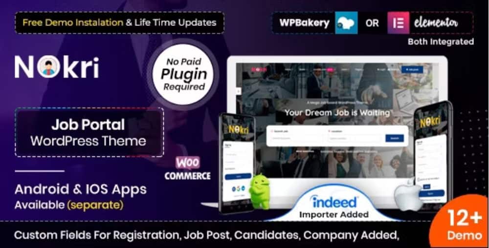 Khám phá Nokri Theme – giải pháp hoàn hảo cho mọi trang web việc làm, giúp bạn tạo dựng cộng đồng nghề nghiệp chuyên nghiệp
