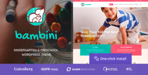 Bambini Theme – Pre-School and Kindergarten Theme 1.2.3 | PlugCart – Thiết kế dễ thương, phù hợp với mọi trường mầm non và lớp mẫu giáo, mang lại không gian học tập thú vị