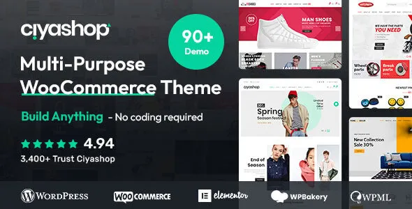 Bán gì cũng được – Chỉ cần CiyaShop! Giao diện đẹp, tối ưu SEO, chuẩn WooCommerce
