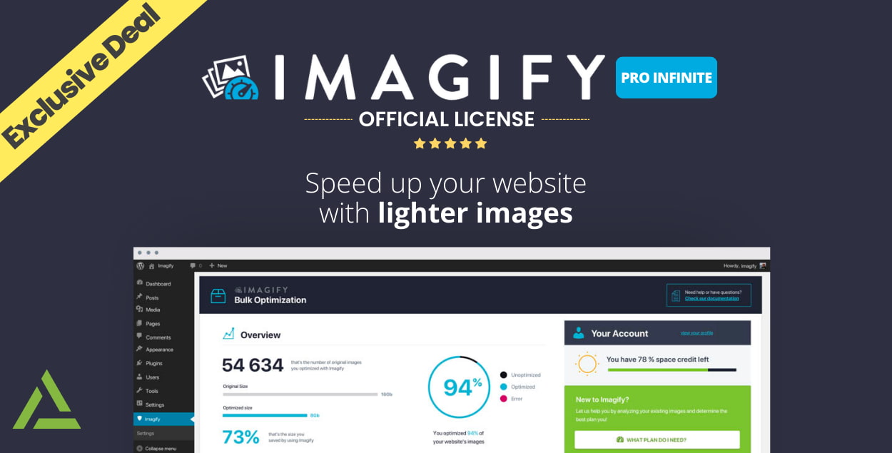 Imagify Pro Optimize Images & Convert WebP - Original License | PlugCart – Tối ưu hóa hình ảnh nhanh chóng, giảm dung lượng mà vẫn giữ chất lượng cao, tăng tốc độ tải trang web.