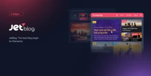 JetBlog Blogging Package for Elementor Page Builder 2.4.3 | PlugCart – Tăng cường trải nghiệm viết blog với các widget chuyên nghiệp, giúp bạn xây dựng nội dung hấp dẫn và đẹp mắt trên Elementor.